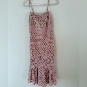 Lulu's Pink Sheath Midi Dress for Wedding Guests wedding dress